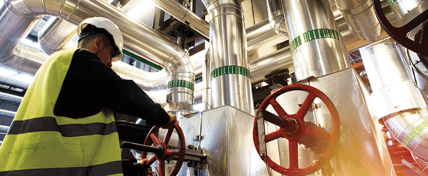 Chemical Engineer working in a plant.